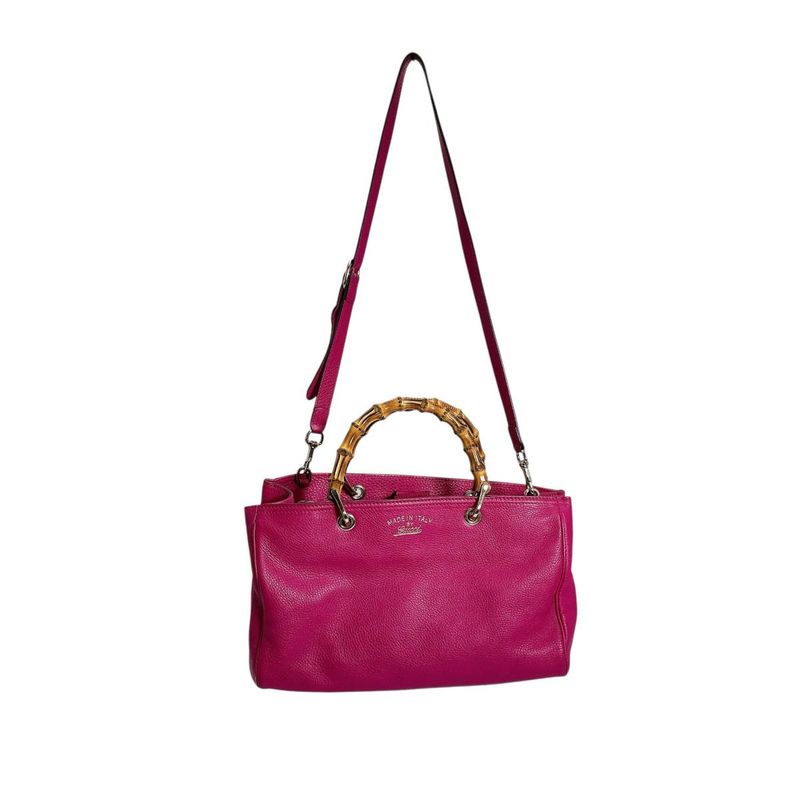 Gucci 323660 2WAY Bag Tote Bamboo Handbag Gucci Pink