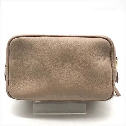 Prada Leather Pouch Gold Pink Beige Case