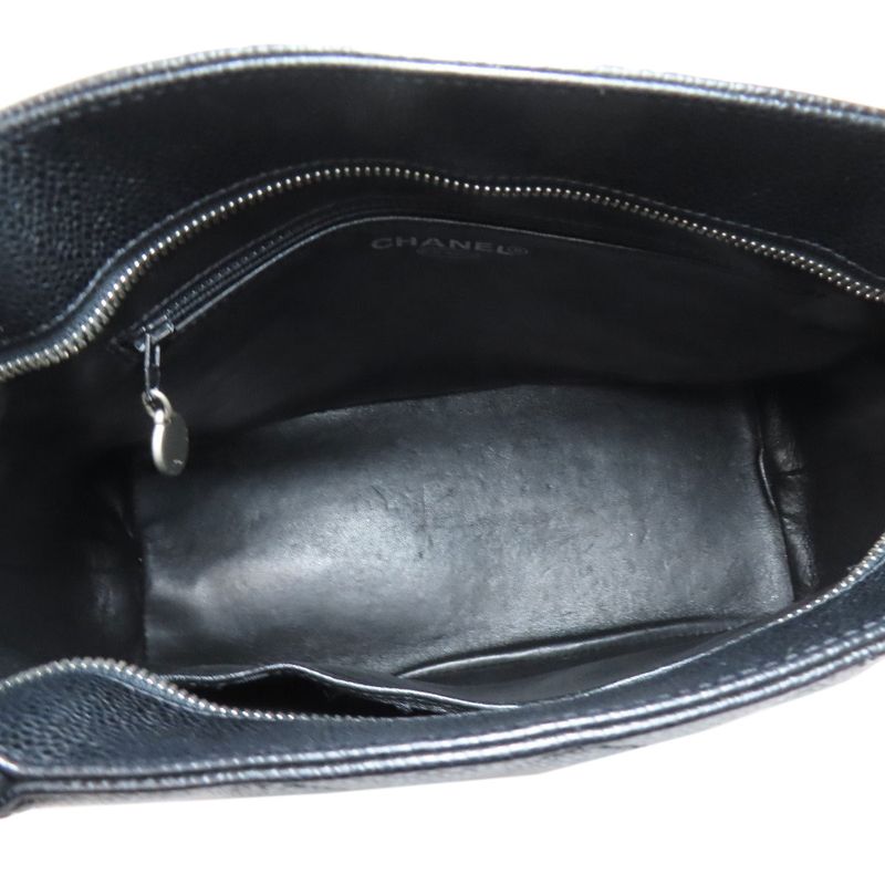 Chanel Reprint Tote Silver Hardware Tote Bag Grained Calfskin Women's