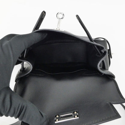 Hermes Hermes Kelly Jump Mini Black Silver Hardware Swift Backpack