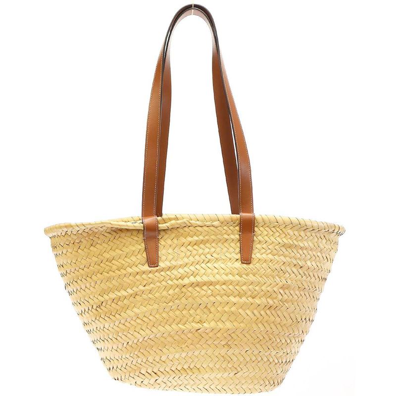 Celine Triomphe Medium Classic Pannier Basket Tote Bag Beige Brown