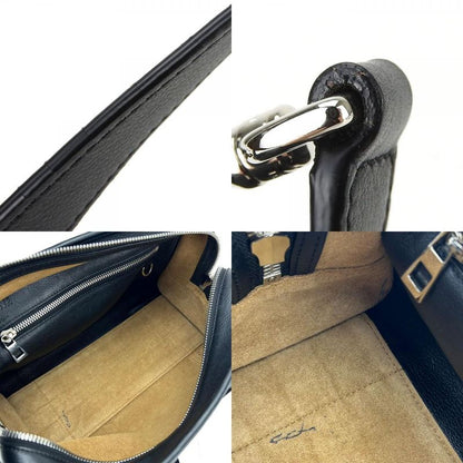 Loewe Handbag Amazona 28 Leather Black Silver Hardware 2WAY Shoulder Simple