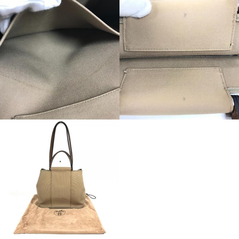 Hermes Shoulder Bag Kabak PM Kabak PM Leather / Canvas Etoupes Brown