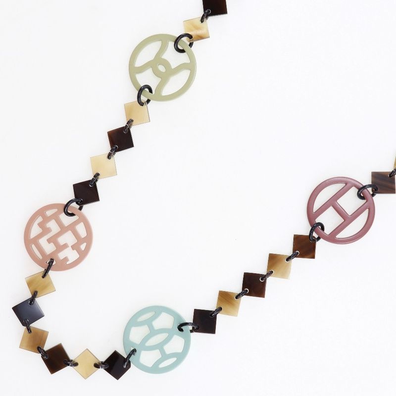 Hermes Diva Buffalo Horn Ladies 40.7g Necklace