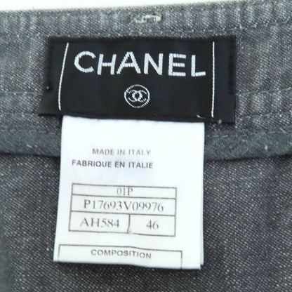 CHANEL Vintage 01P P17693 100% Cotton Coco Mark Rhinestone Coco Button Denim