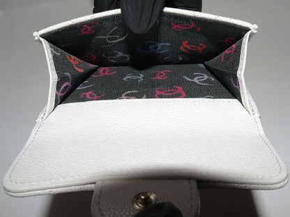 Chanel Trifold Wallet With Coin Purse Classic Small Flap Wallet Grained Shiny