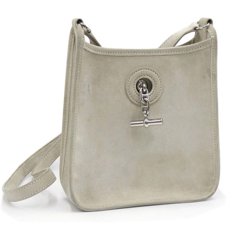 Hermes Vespa TPM Mini Debris Gray Shoulder Bag Silver