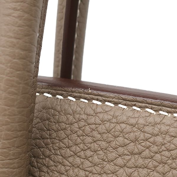 Hermes Handbag Birkin 30 Togo Etoupe Silver Hardware Glazed with Recolor