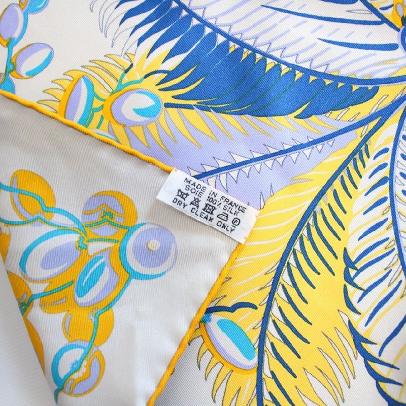 Hermes Carre 90 Scarf the Myth of the Phoenix Silk Beige