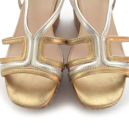 Prada Wedge Sole High Heel Suring Back Sandals Size 34.5 Approx 21.5cm (8.46in)