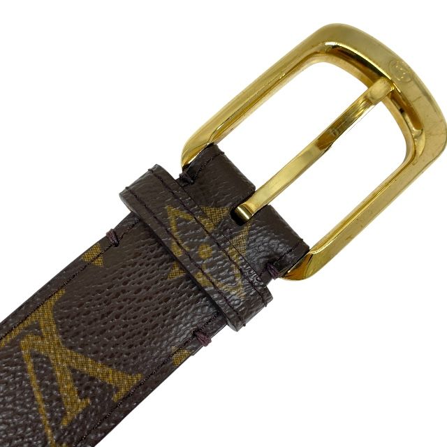 Louis Vuitton M6919 Ct0065 Belt Santure Ellipse Monogram Canvas Brown Gold Logo