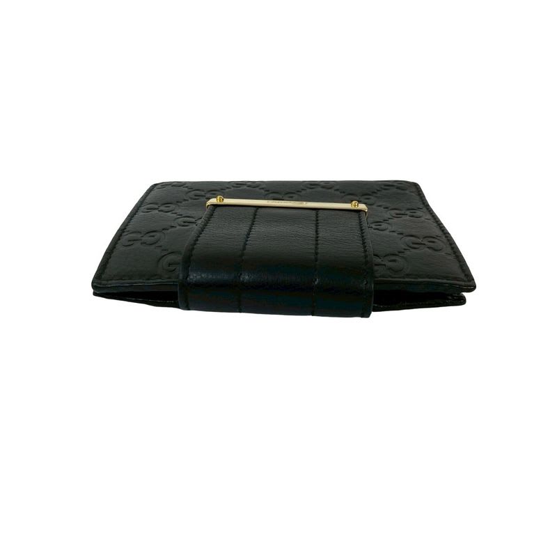 Gucci Guccissima GG Pattern Logo Hardware Plate Leather Bifold