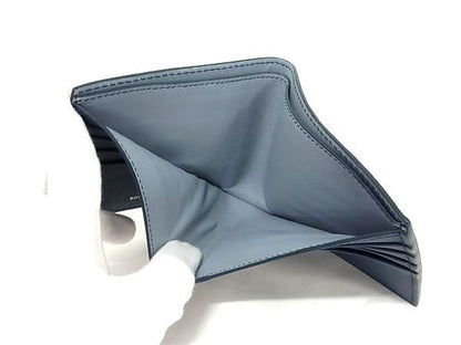 Bottega Veneta Intrecciato Leather Bifold Wallet Men's Blue Ay1108