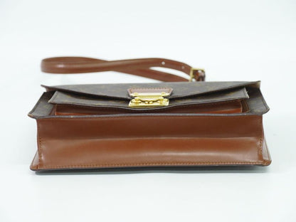 Authentic Louis Vuitton LV Monogram 2WAY Shoulder Bag Handbag Brown M51185