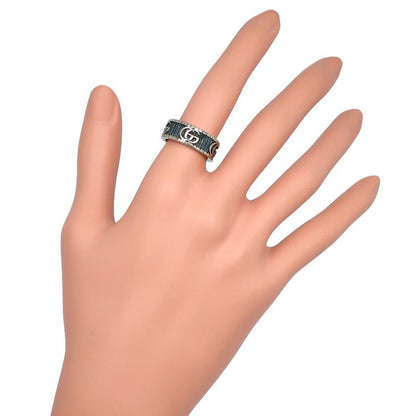 Gucci Double G Silver 925 Size 11.5 Ladies 6.2g Ring
