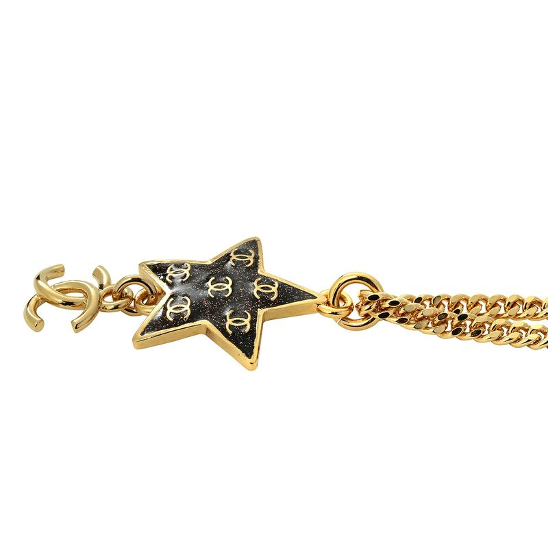 Chanel Necklace Star Motif Pendant Necklace Gold