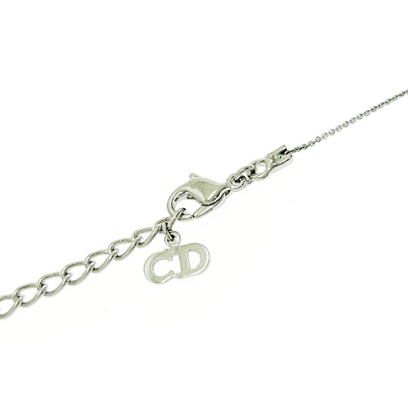 Christian Dior Metal Dior Logo Necklace Silver 434408 Necklace