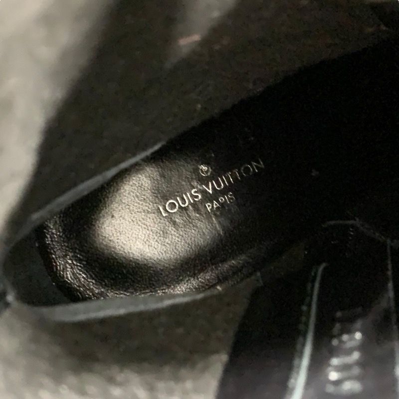 Louis Vuitton Silhouette Line Monogram Boots Short Boots Shoes Patent Black