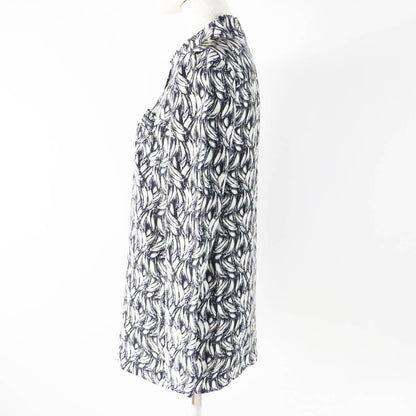 Prada 18AW P491c 100% Silk 100% Banana Allover Print Long Sleeve Shirt Black