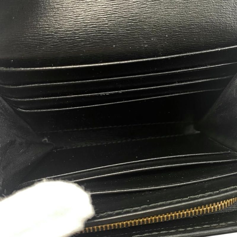 Gucci Bifold Wallet Horsebit 1955 Wallet 621891 Leather Black Gold Hardware