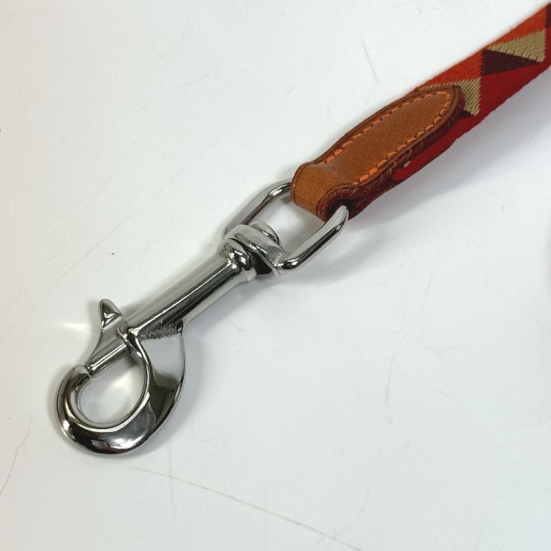 Hermes Lead Dog Lead Medor Slim Canvas/leather Dark Irish Red