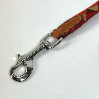 Hermes Lead Dog Lead Medor Slim Canvas/leather Dark Irish Red