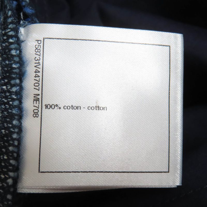 CHANEL P58731v44707 100% Cotton Short Denim Pants With Coco Mark Button Indigo