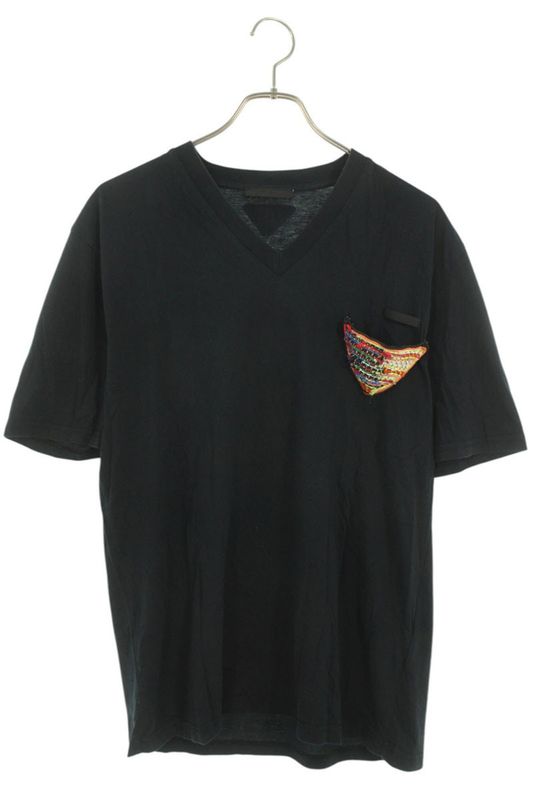 Prada Ujm714 Triangle Logo Embroidered Patch T-shirt Men's XL