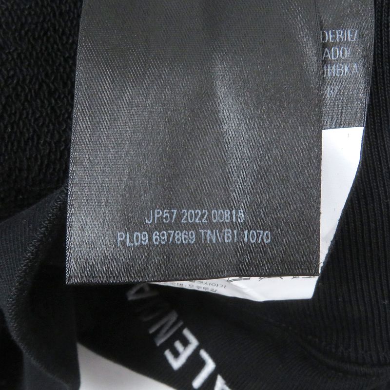 Balenciaga 22AW 697869 Back Logo Embroidery Oversized Sweatshirt Black XXS