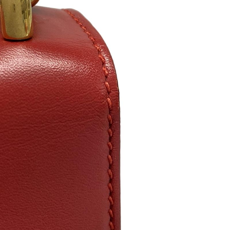 Gucci Shoulder Bag Padlock GG Small 409487 Dark Brown Beige And Red Chain