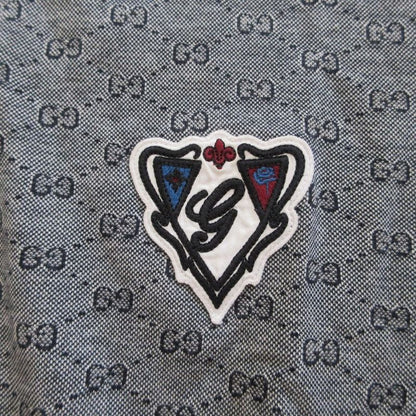Gucci 199961 X3317 GG Pattern Polo Shirt Short Sleeves Logo Patch Gray Size L