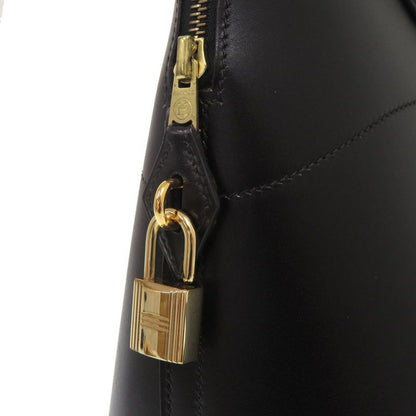 Hermes Bolide 35 Box Calf Black Gold Hardware □C Engraved Handbag Black 1657