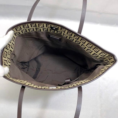 Fendi Tote Bag Ec21844 Beige Brown Zucchino