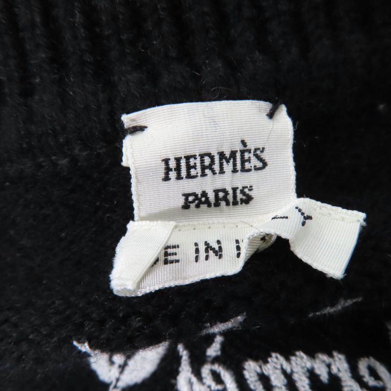 Hermes 2022 2e2506d2 Cliquetis 100% Cashmere Long Sleeve Knit Dress Black 40
