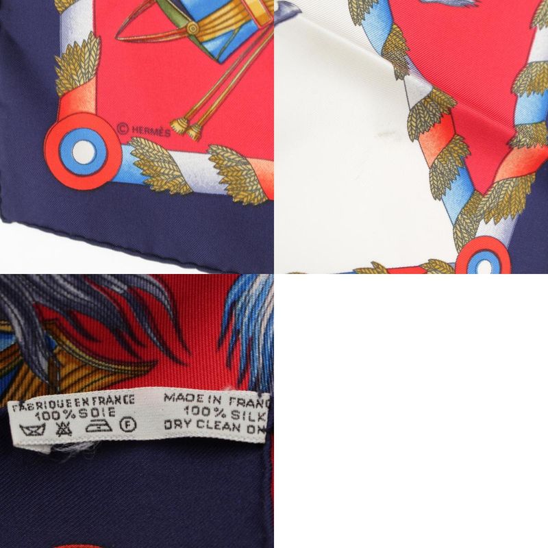 Hermes Carré 90 L'armee Imperiale Russe Russian Military Museum Silk Scarf Red