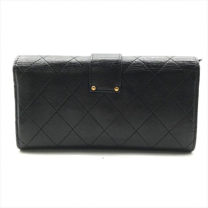Chanel Quilted CC Logo Turnlock Wallet Black