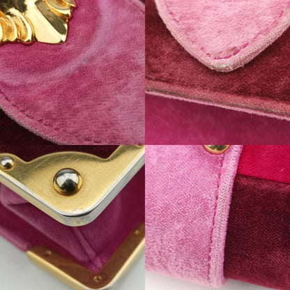 Prada Cahier Lion Head Red And Pink Velour 1bd089110