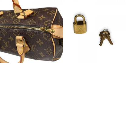 Louis Vuitton Speedy 25 Monogram Handbag Monogram Canvas M41528 Brown Women