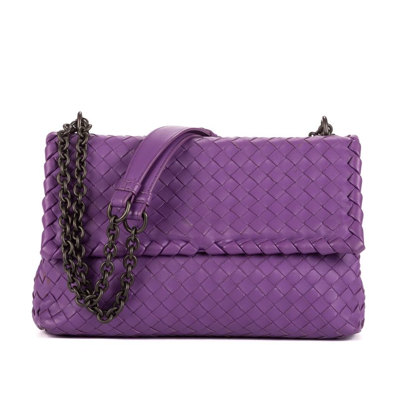 Bottega Veneta Olympia Purple Intrecciato Leather A