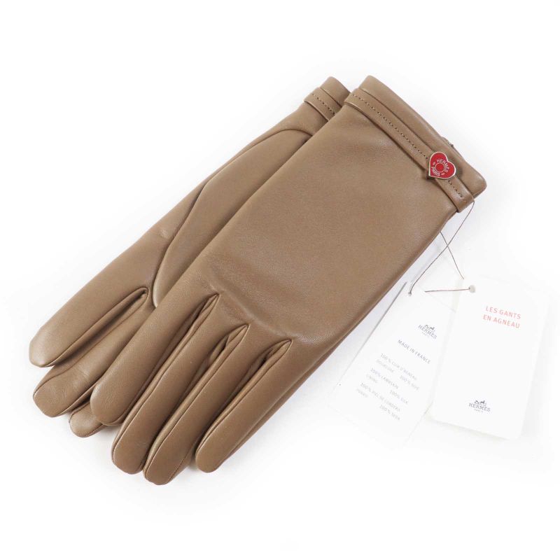 Hermes Dream Love Dream Love Lambleather With 100% Silk Lining Etoupe Heart