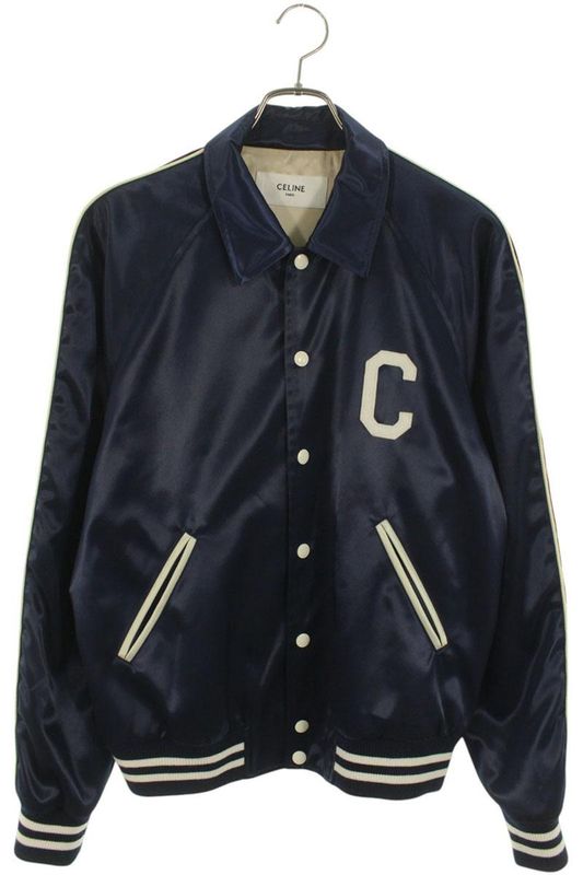 Celine 25SS Rv08u0550 Satin Polished Teddy Jacket Blouson Men's 48