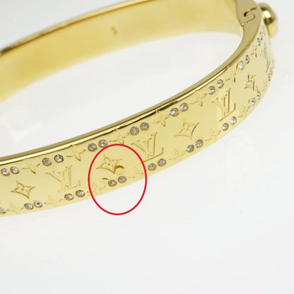 Louis Vuitton Rigid Bracelet Nanogram Strass M64860 Gold S Bangle