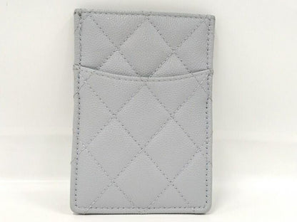 Chanel Card Case Coco Marc Caviar Skin Ice Blue Ap3835