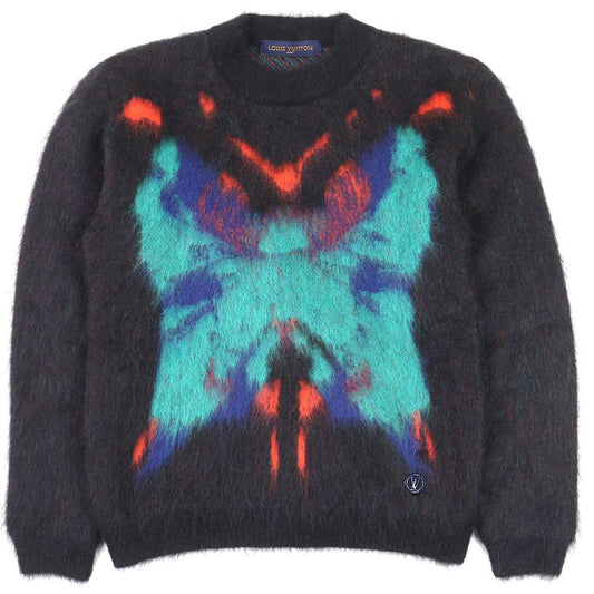 Louis Vuitton 23SS Mohair Wool Butterfly Motif LV Circle Logo Hardware Knit