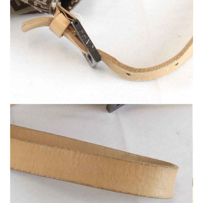 Fendi Zucchino Mamma Bucket Shoulder Bag Canvas Brown