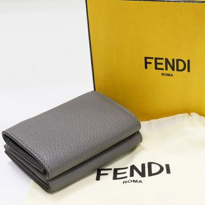 Fendi Trifold Wallet With Coin Purse FF Bucket Calf Grey 7m0280 AG0L F0qa1