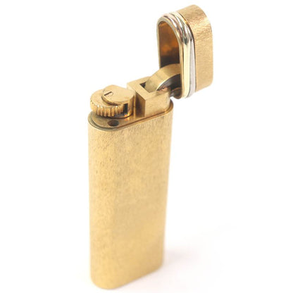 Cartier Trinity Oval New Shape Smoking Tool Gas Lighter Gold Swiss Made Men's