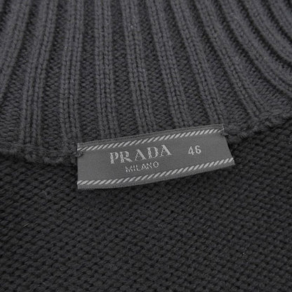 Prada 2018 Umc898 Nylon Quilted 100% Wool High Neck Driver's Knit Sweater 46 M