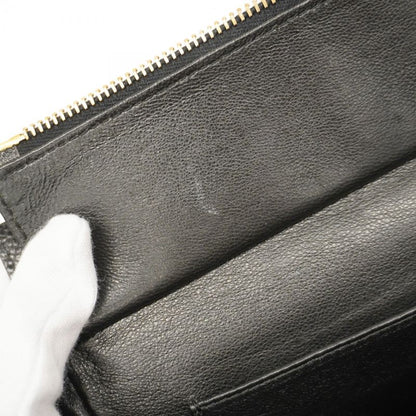 Chanel Handbag Matelasse Chain Caviar Skin Black Gold Hardware Women