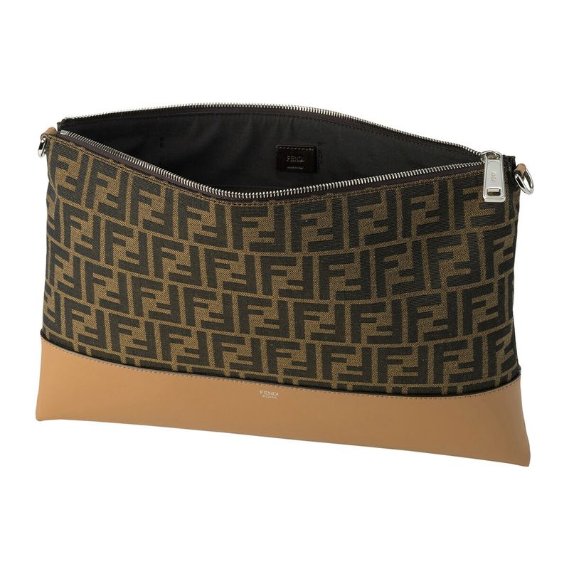 Fendi Shoulder Bag FF Logo Tobacco